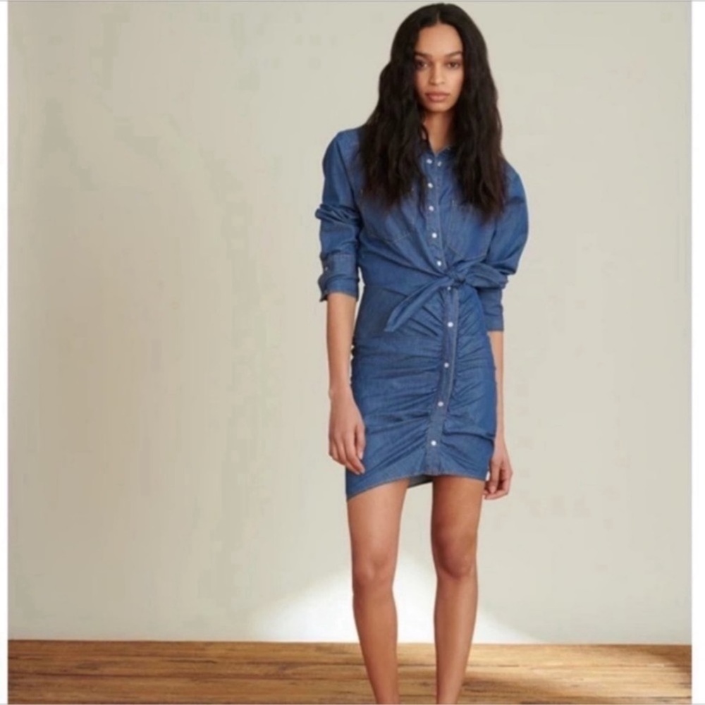 VERONICA BEARD Sierra Ruched Mini Dress Sz 12